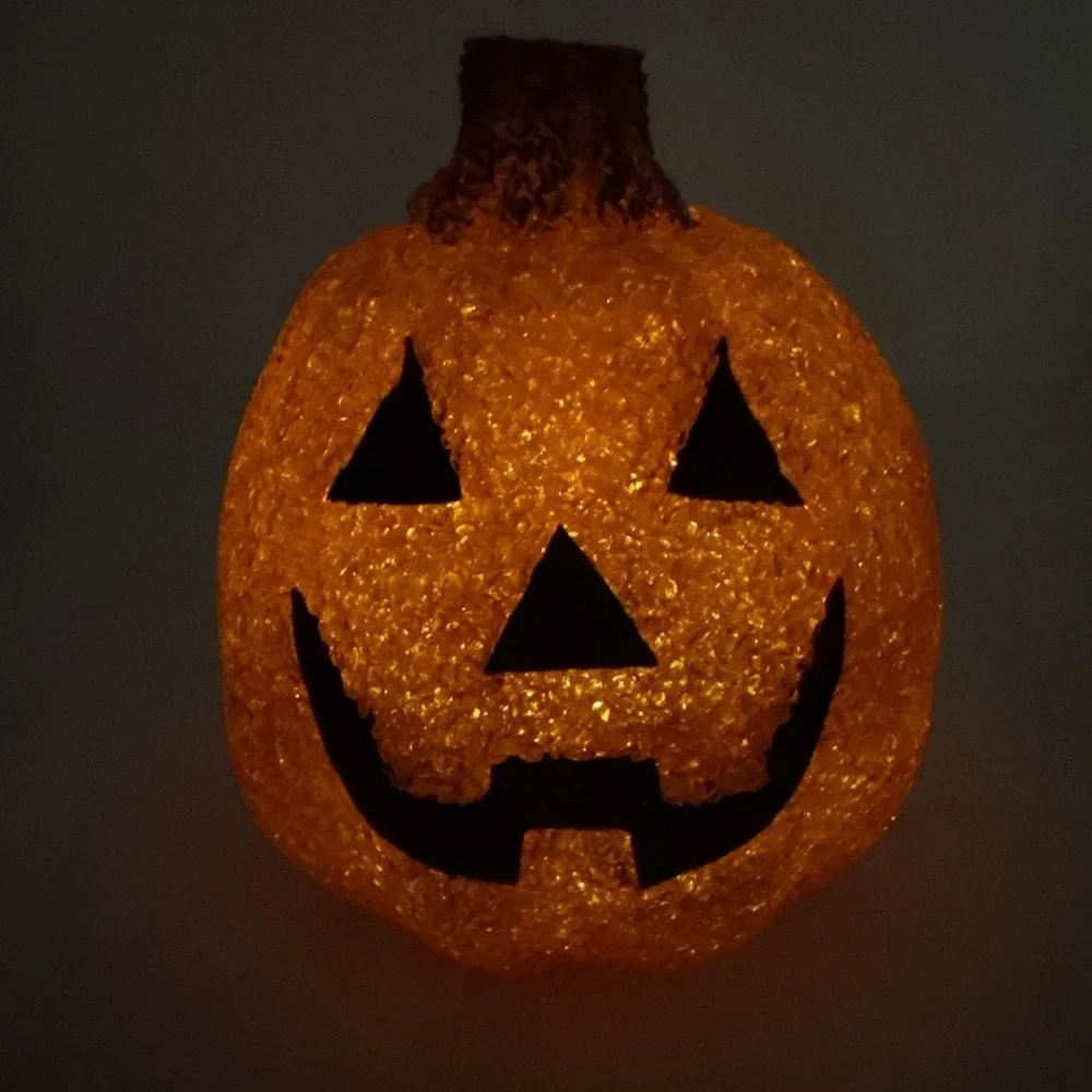 Lot Of 3 VTG‎ Halloween Melted Plastic Popcorn Light Up Jack O Lanterns Seasons